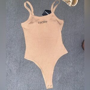 Brown tank top bodysuit